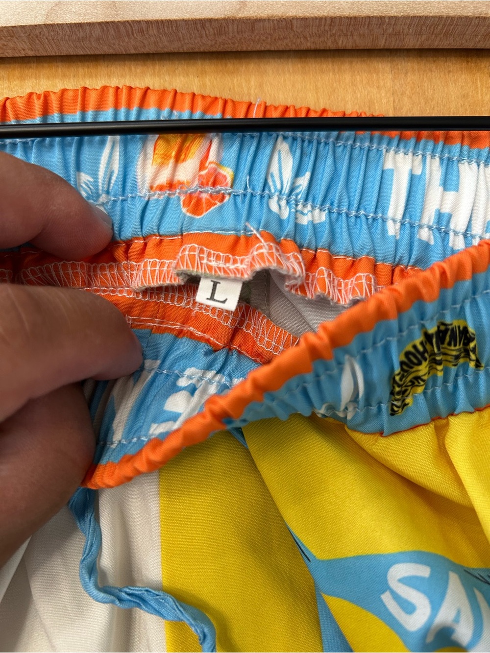 The Paradise Inn Pants Womens L Wide Leg Tropical Resort Split Color Graphic - Picture 3 of 7